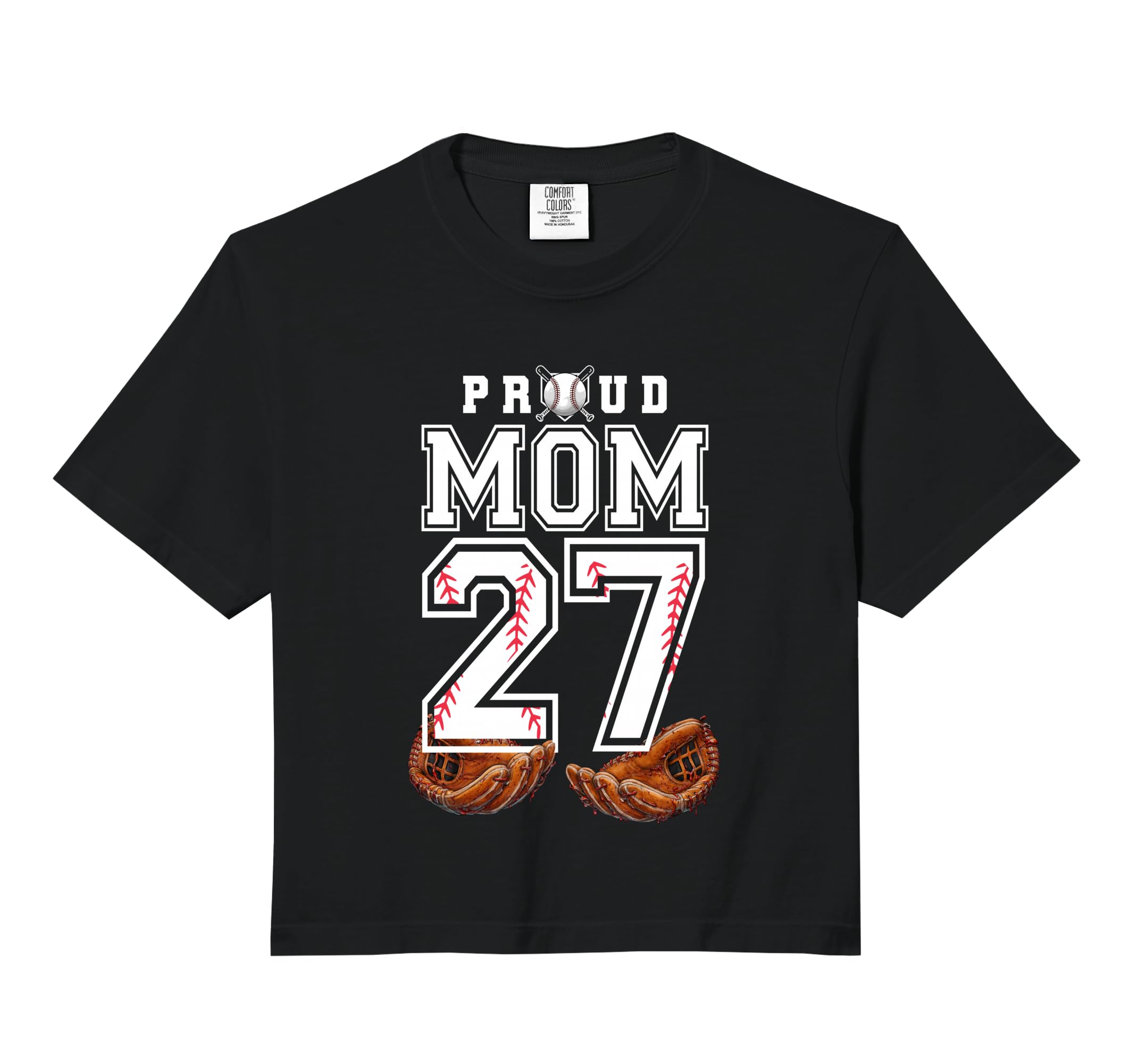 Proud Mom Baseball Player Number 27 Hoodie - Casual Everyday Wear Unisex - T-Shirt, Sweatshirt, Hoodie