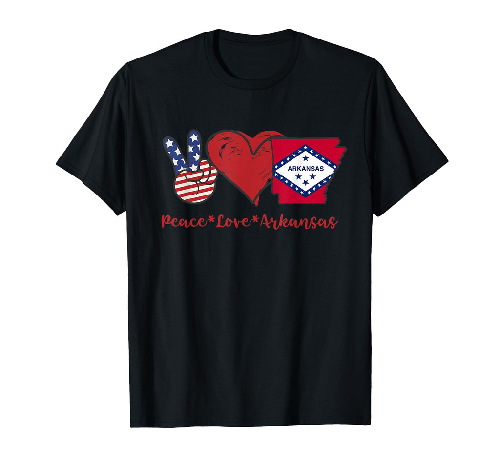 Peace Love Arkansas T-Shirt - Trendy Graphic Unisex - T-Shirt, Sweatshirt, Hoodie