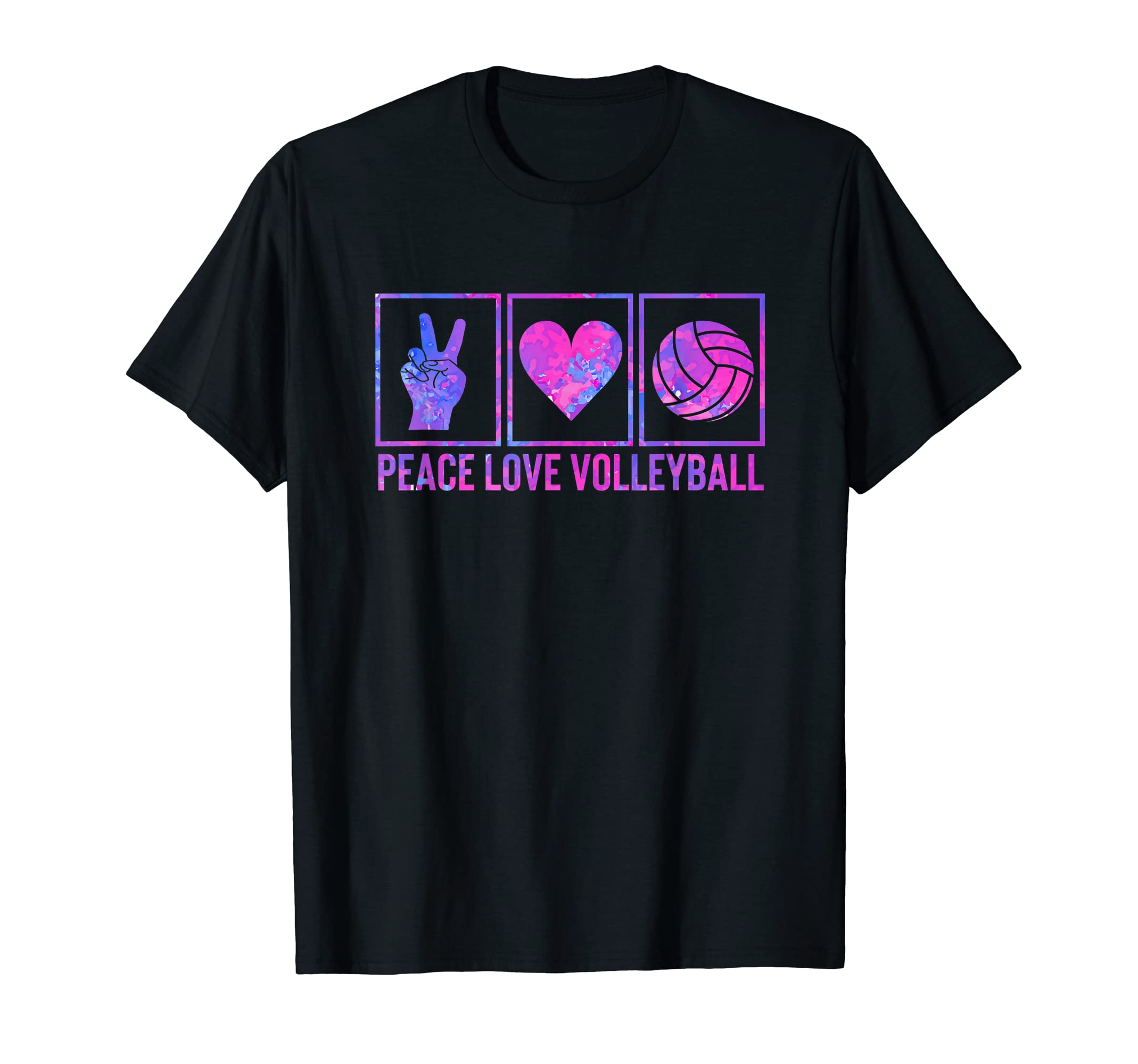 Lovers Funny Vball Player Peace Love T-Shirt - Custom Art Print Men Women - T-Shirt, Sweatshirt, Hoodie