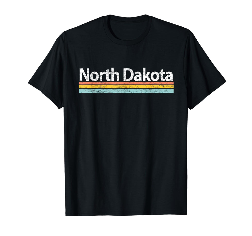 North Dakota Worn Stripes T-Shirt - Minimalist Print for Adults - T-Shirt, Sweatshirt, Hoodie