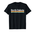 North Dakota Worn Stripes T-Shirt - Minimalist Print for Adults - T-Shirt, Sweatshirt, Hoodie