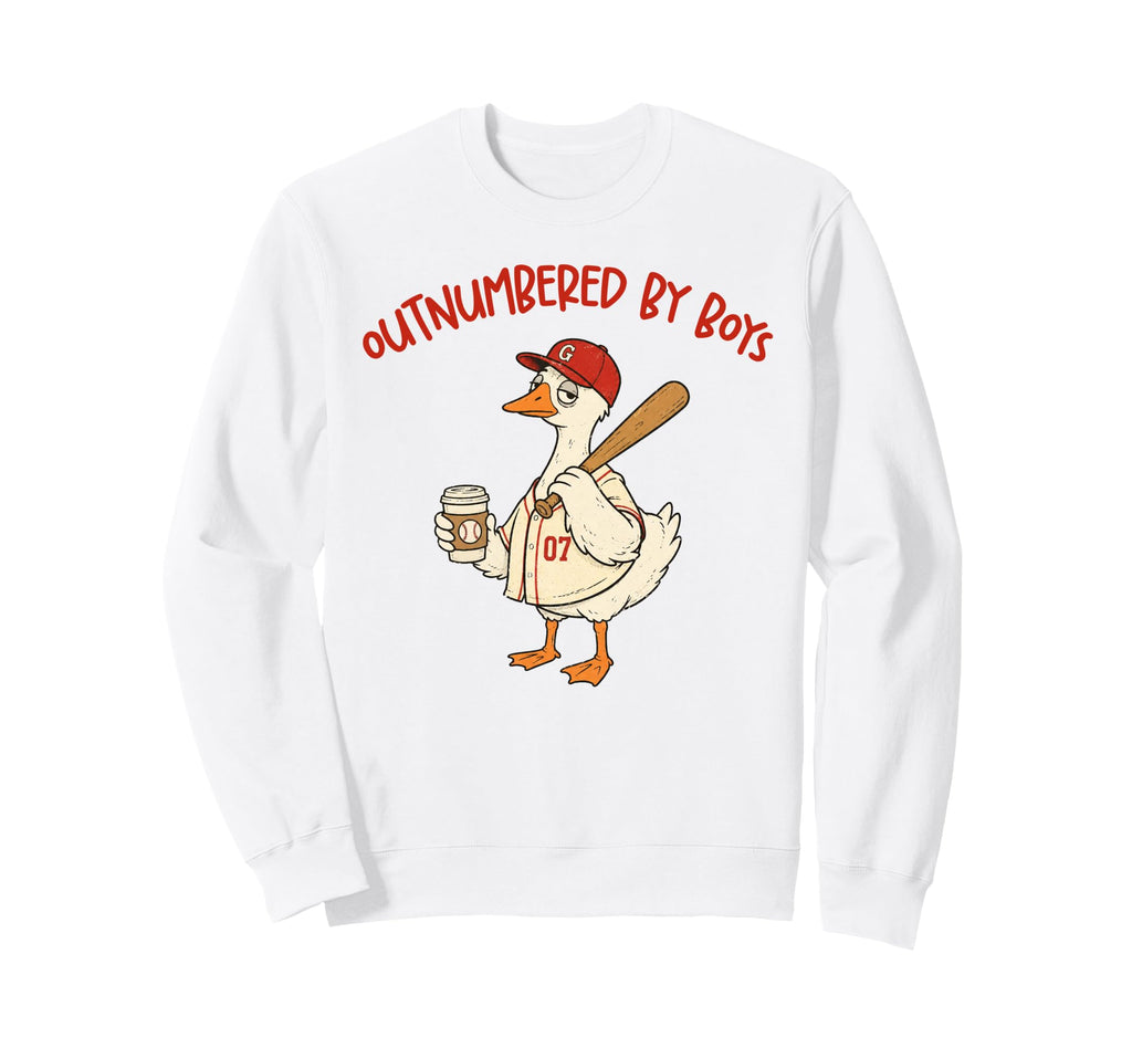 Baseball Mom Goose Exhausted Mama Sweatshirt - Unique Graphic Unisex - T-Shirt, Sweatshirt, Hoodie