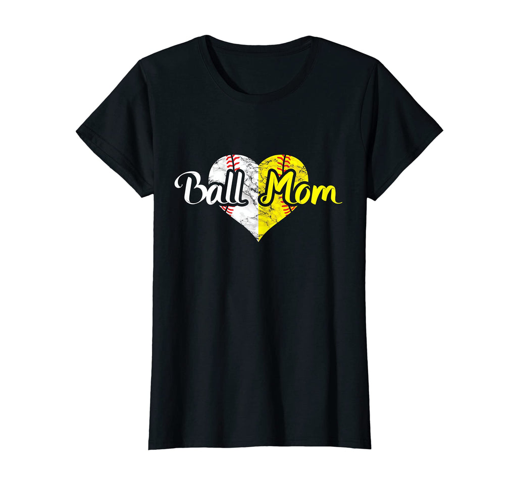 Womens Ball Mom Softball Baseball T-Shirt - Casual Everyday Wear Men Women - T-Shirt, Sweatshirt, Hoodie