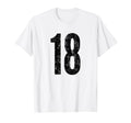 Number 18 Distressed Eighn Sports T-Shirt - Custom Art Print Men Women - T-Shirt, Sweatshirt, Hoodie