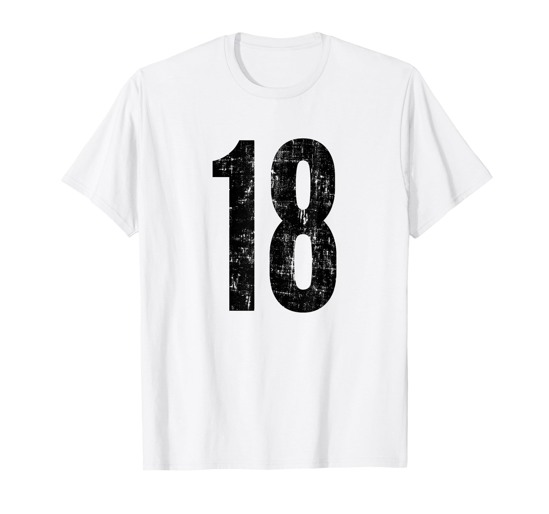 Number 18 Distressed Eighn Sports T-Shirt - Custom Art Print Men Women - T-Shirt, Sweatshirt, Hoodie
