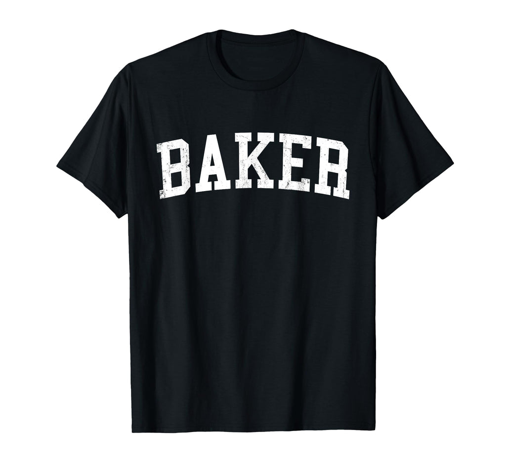 Baker La Distressed White Varsity T-Shirt - Trendy Graphic Unisex - T-Shirt, Sweatshirt, Hoodie