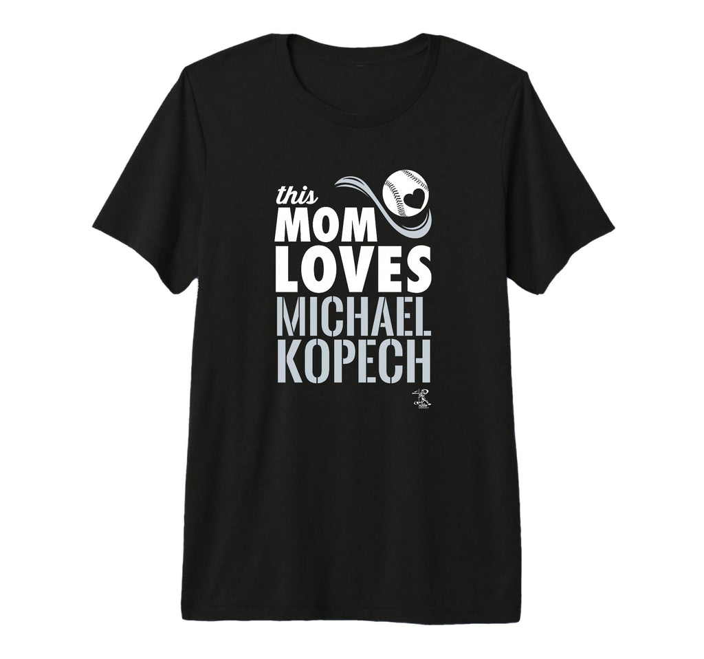 Michael Kopech This Mom Loves Tri Blend T-Shirt - Fun Novelty Design Unisex - T-Shirt, Sweatshirt, Hoodie