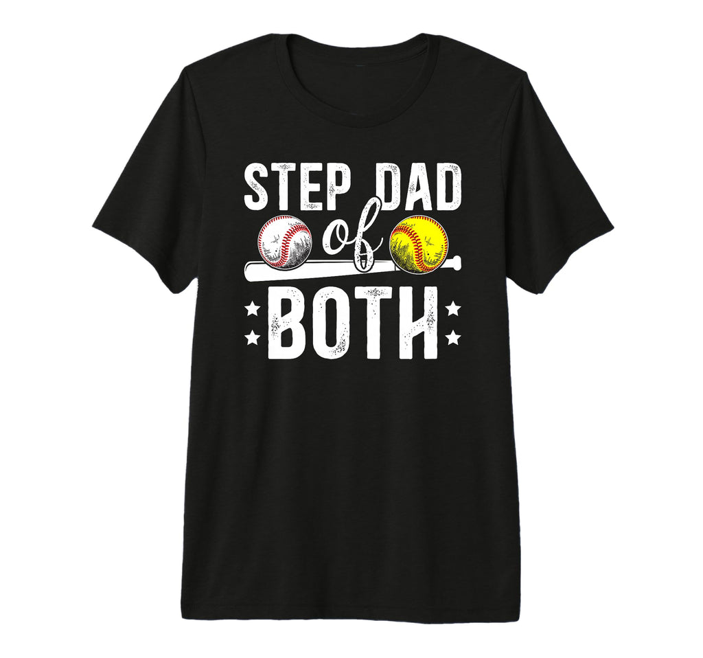 Mens Step Dad Both Proud Softball T-Shirt - Unique Graphic for Adults - T-Shirt, Sweatshirt, Hoodie