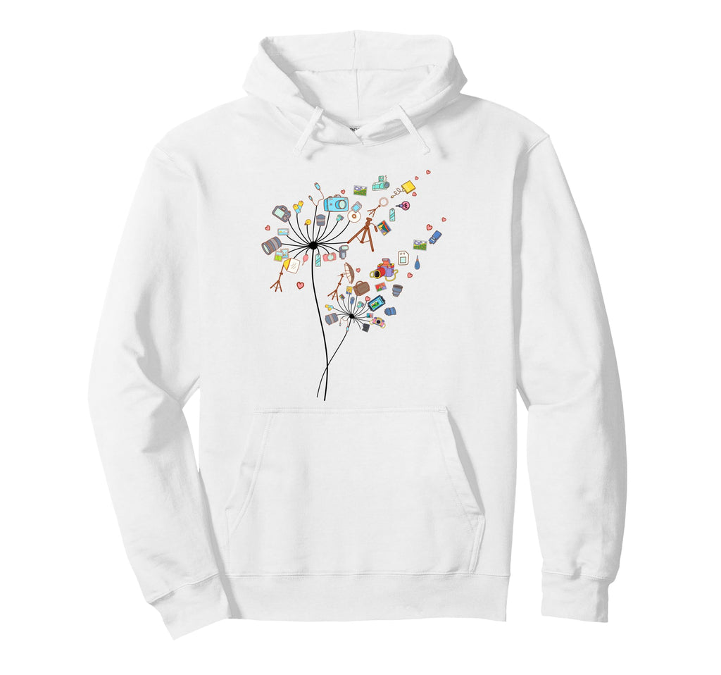 Photographer Camera Dandelion Hoodie - Novelty Apparel for Adults - T-Shirt, Sweatshirt, Hoodie
