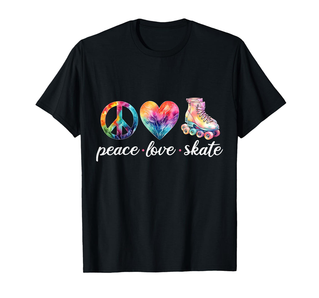 Peace Love Skate Roller Skates 70S 80S T-Shirt - Novelty Apparel Unisex - T-Shirt, Sweatshirt, Hoodie