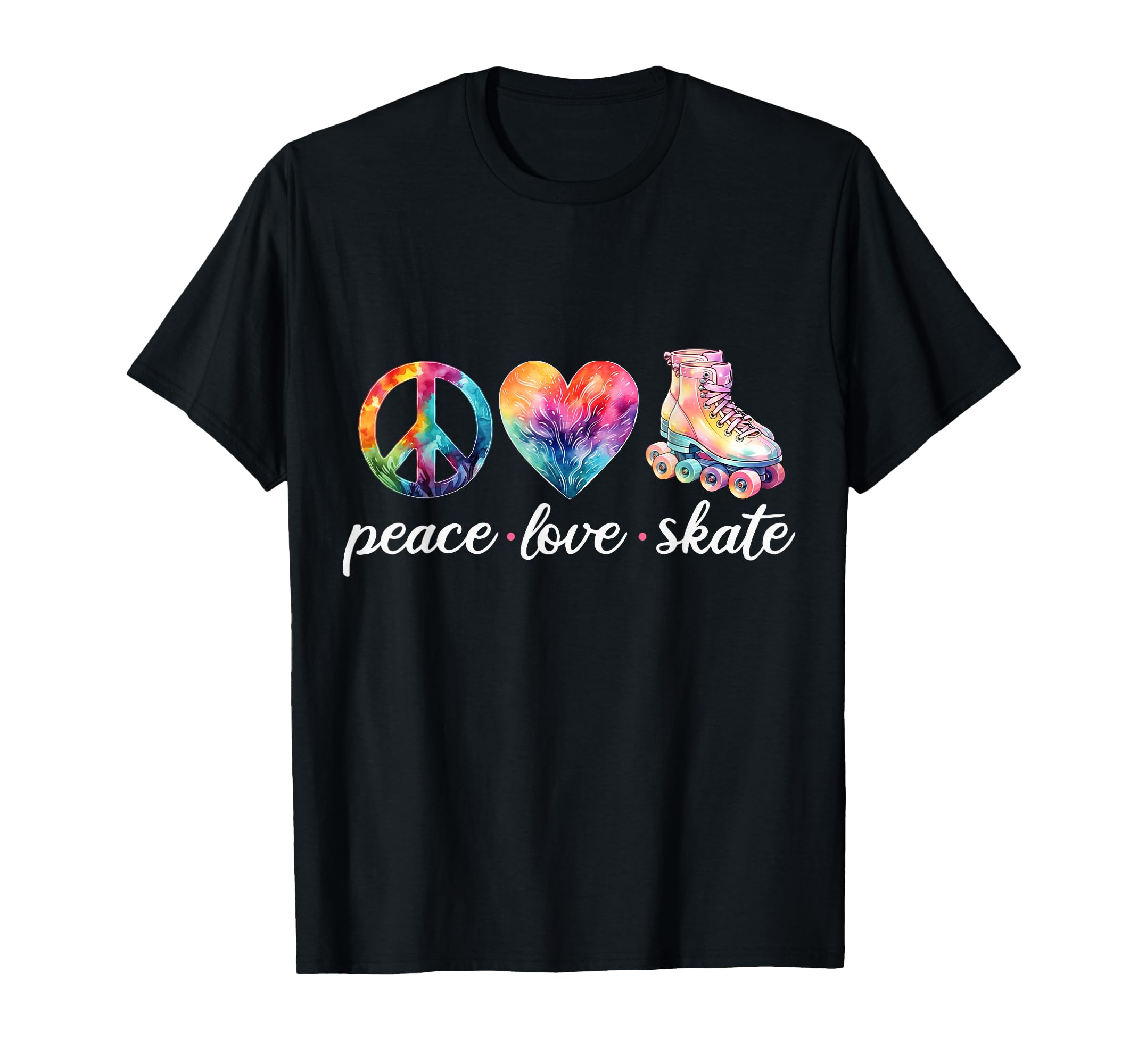Peace Love Skate Roller Skates 70S 80S T-Shirt - Novelty Apparel Unisex - T-Shirt, Sweatshirt, Hoodie