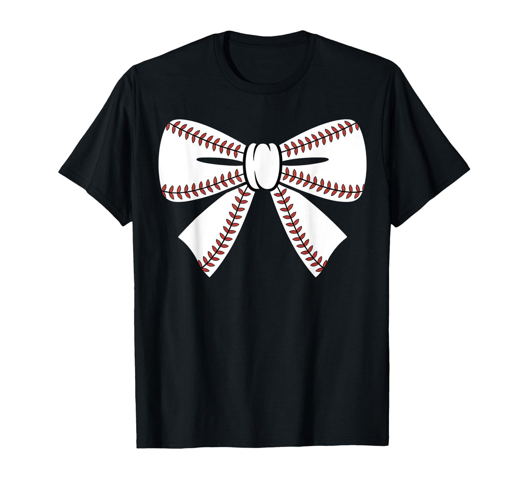 Baseball Bow Baseball Mom Mama T-Shirt - Casual Everyday Wear Men Women - T-Shirt, Sweatshirt, Hoodie