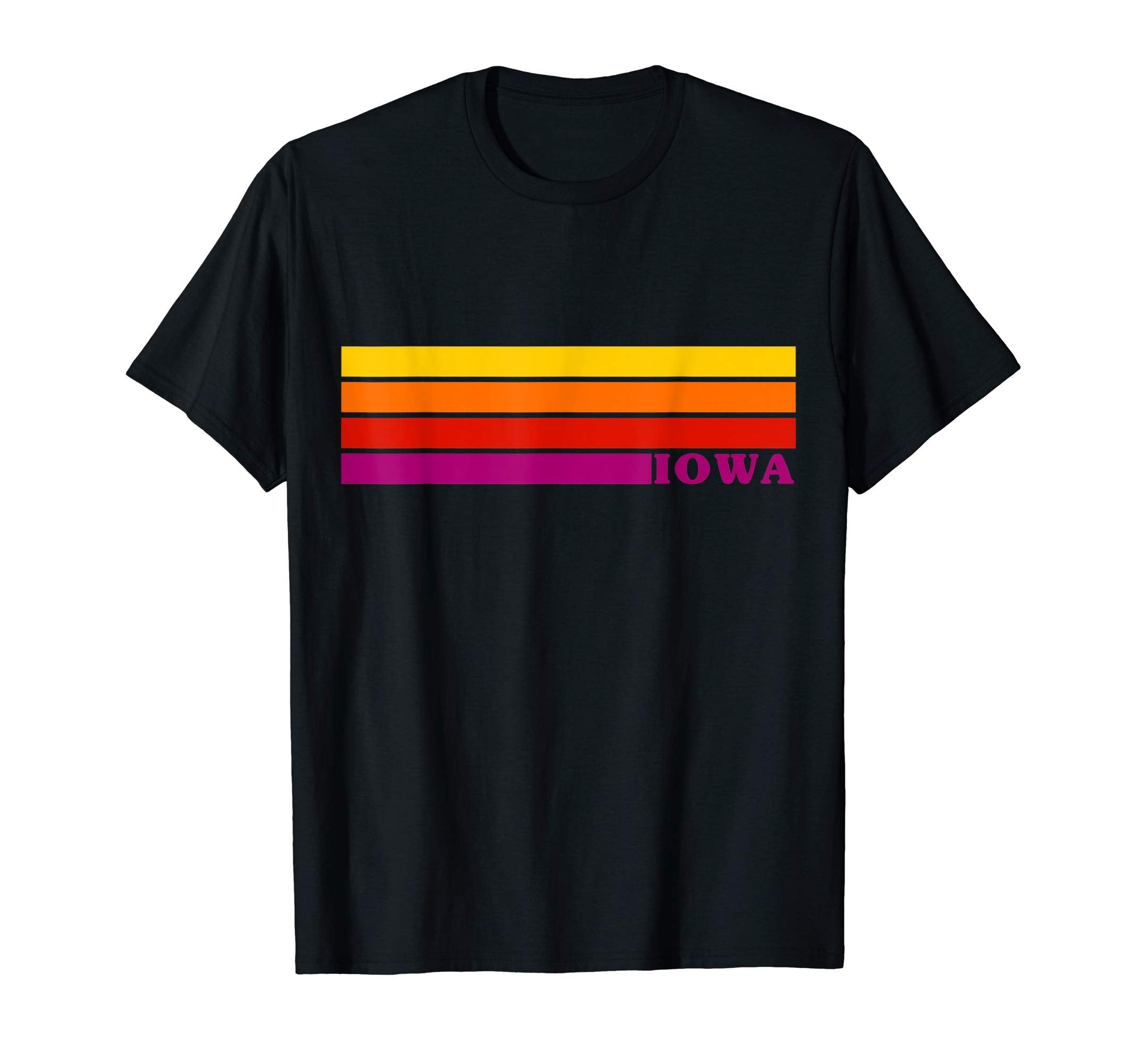 State Iowa Colorful 70S Stripes T-Shirt - Trendy Graphic Men Women - T-Shirt, Sweatshirt, Hoodie