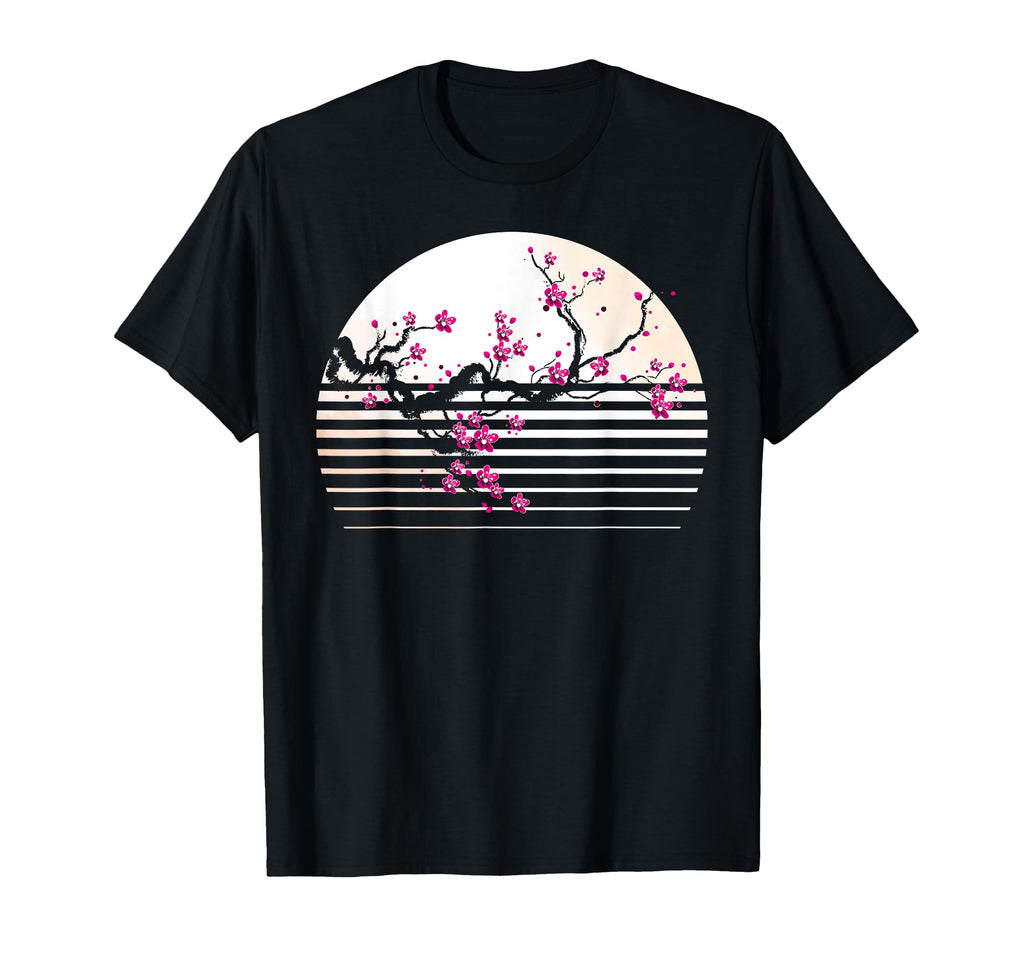 Cherry Blossom Japanese Sunset T-Shirt - Fun Novelty Design Men Women - T-Shirt, Sweatshirt, Hoodie