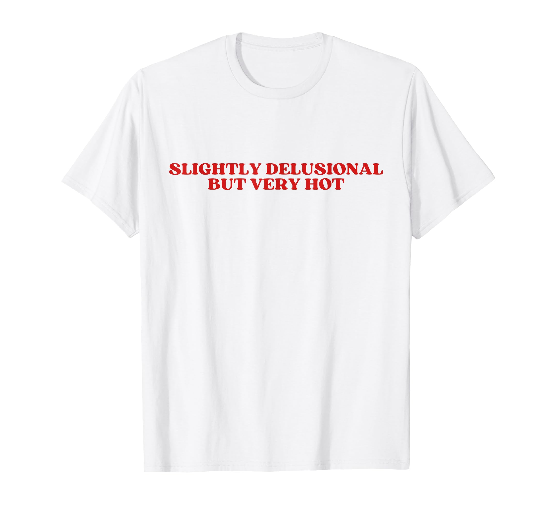 Slightly Delusional But Very Hot Y2K T-Shirt - Minimalist Print for Adults - T-Shirt, Sweatshirt, Hoodie