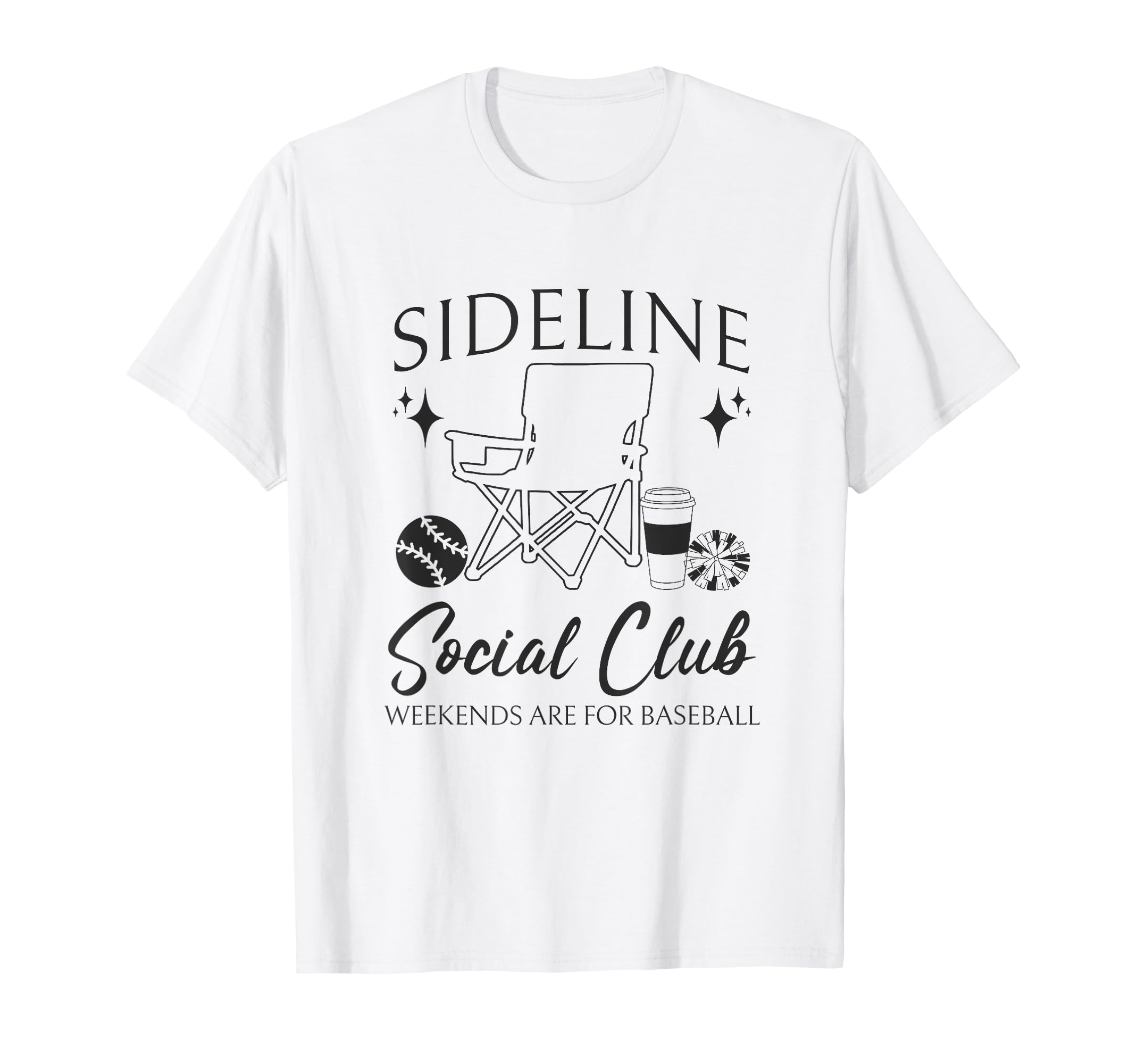 Sideline Social Club Baseball Mom Game T-Shirt - Trendy Graphic Men Women - T-Shirt, Sweatshirt, Hoodie