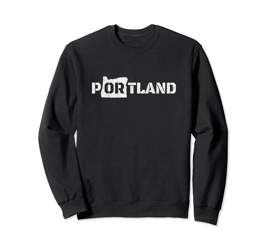 Portland Oregon Across Chest Sweatshirt - Streetwear Style Men Women - T-Shirt, Sweatshirt, Hoodie