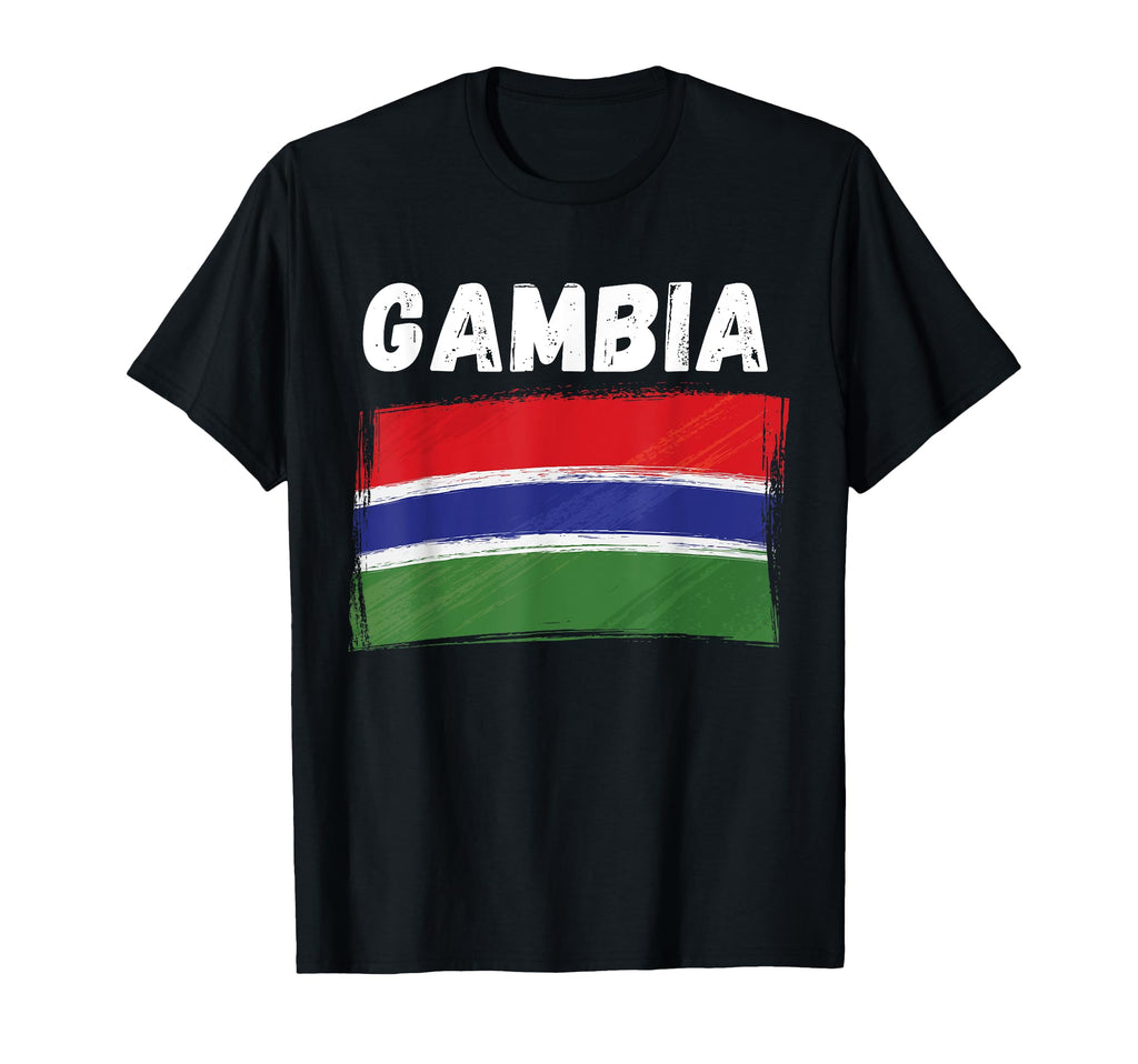 Gambia Flag Holiday Grunge Gambian Flag T-Shirt - Novelty Apparel Unisex - T-Shirt, Sweatshirt, Hoodie