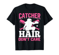 Catcher Hair Dont Care Softball T-Shirt - Custom Art Print for Adults - T-Shirt, Sweatshirt, Hoodie