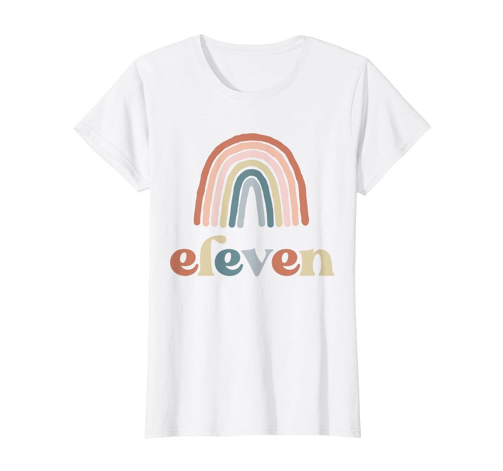 Eleven 11 Year Old Birthday Boho Rainbow T-Shirt - Minimalist Print Unisex - T-Shirt, Sweatshirt, Hoodie