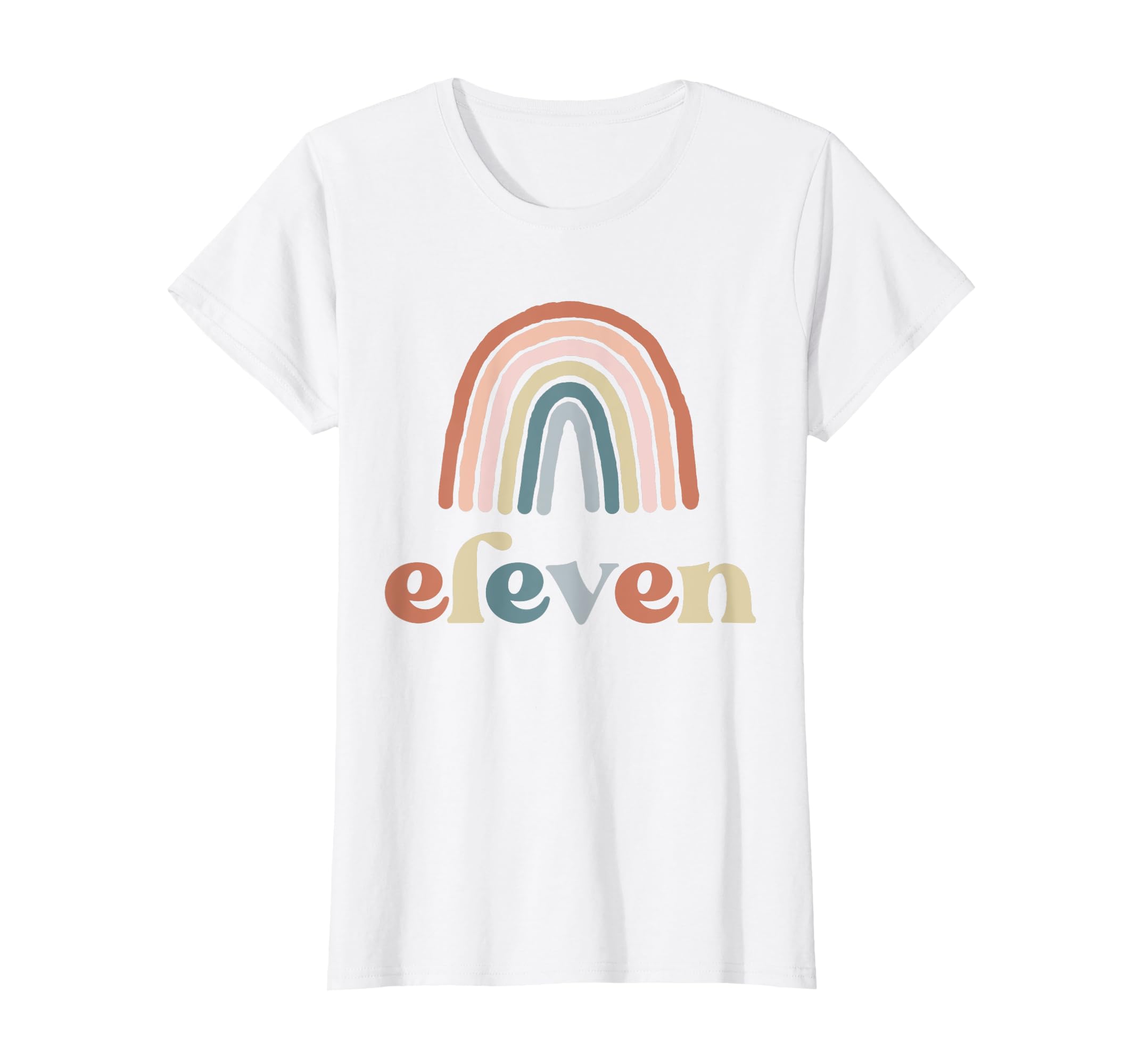 Eleven 11 Year Old Birthday Boho Rainbow T-Shirt - Minimalist Print Unisex - T-Shirt, Sweatshirt, Hoodie