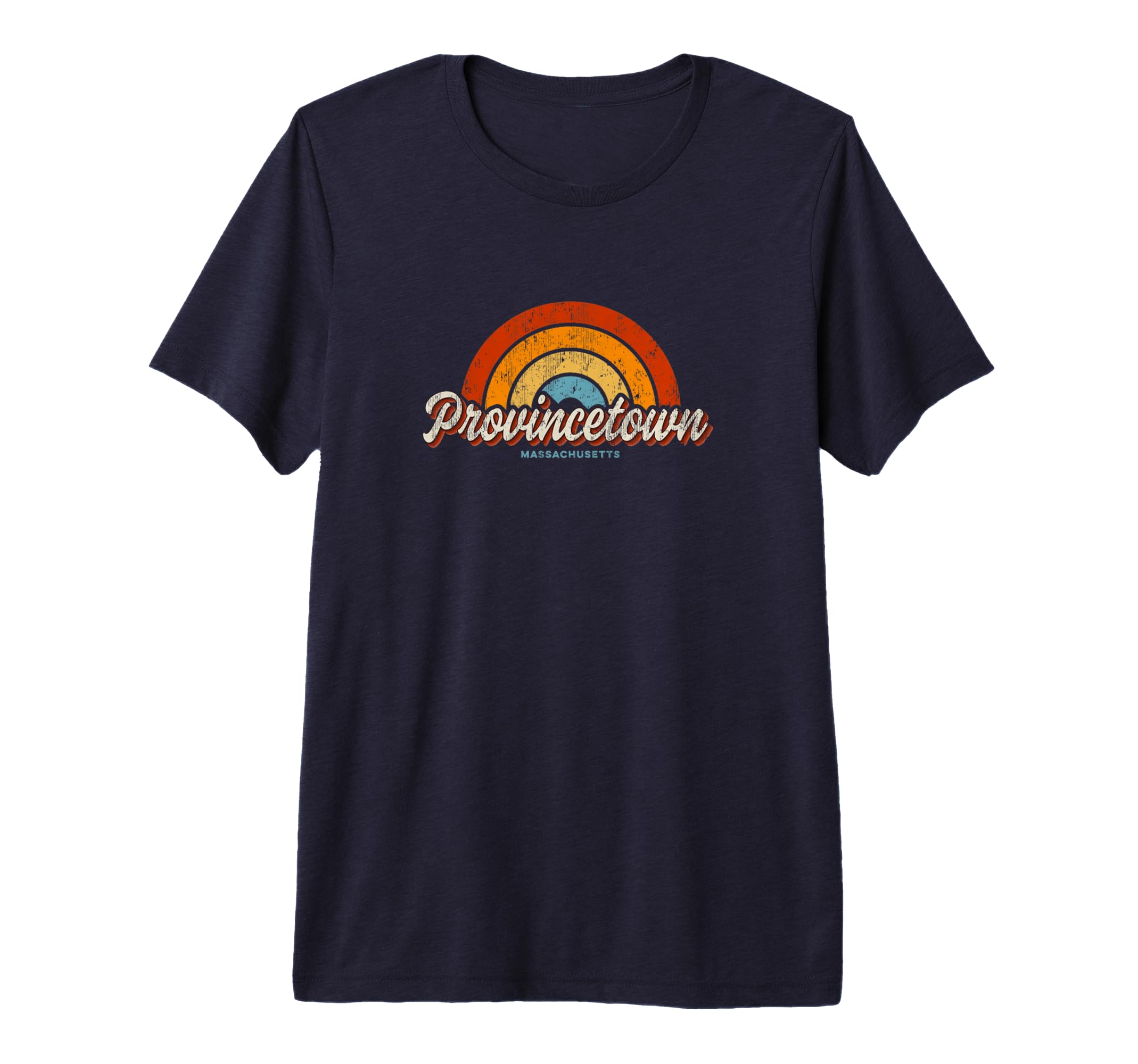 Provincetown Massachusetts Ma Rainbow 70S T-Shirt - Trendy Graphic Unisex - T-Shirt, Sweatshirt, Hoodie