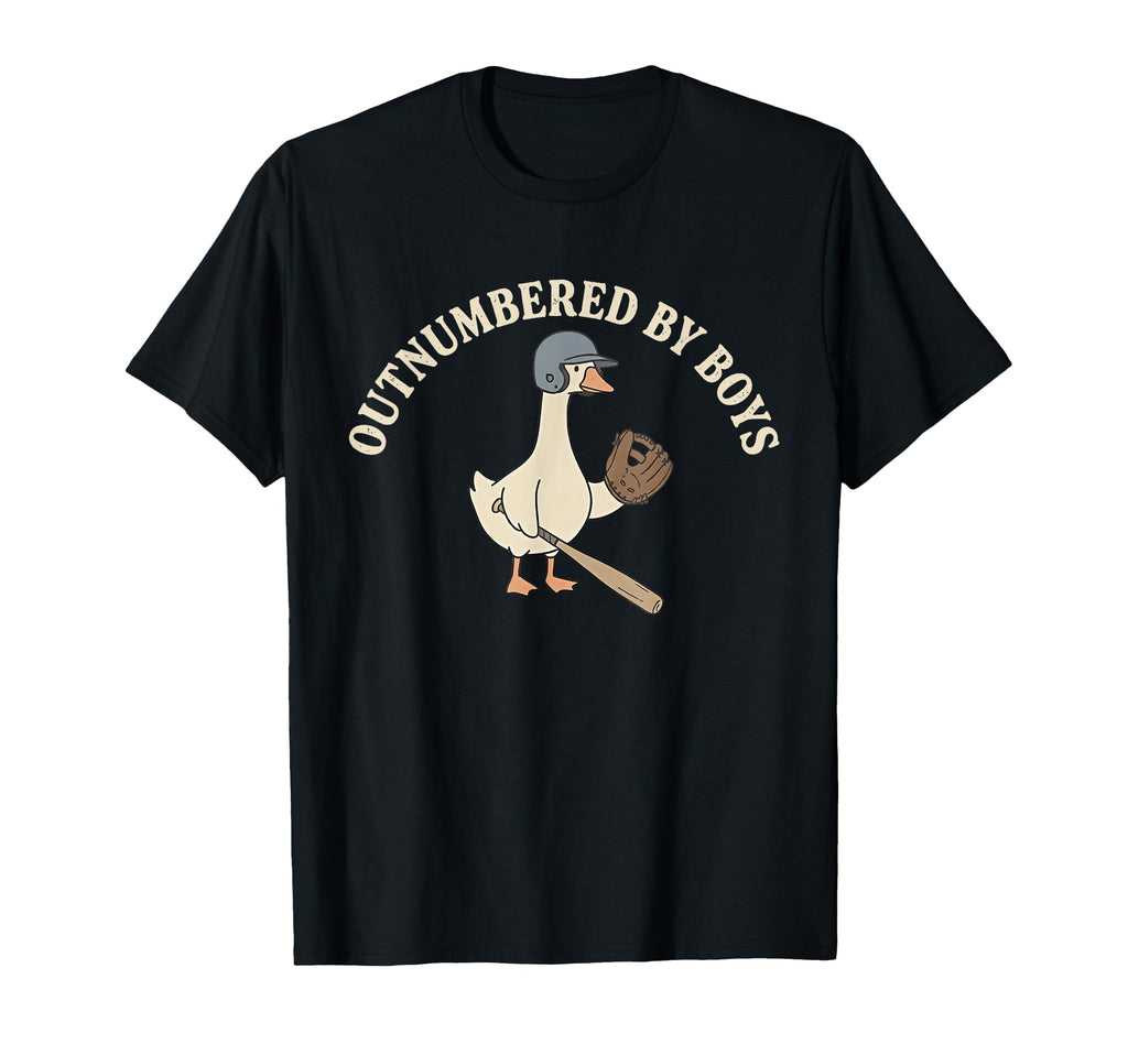 Outnumbered Baseball Goose Mothers Day T-Shirt - Unique Graphic Unisex - T-Shirt, Sweatshirt, Hoodie