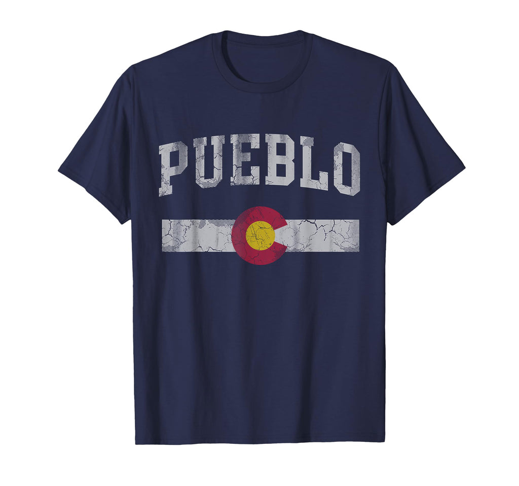 Flag Colorado Pueblo Distressed T-Shirt - Fun Novelty Design for Adults - T-Shirt, Sweatshirt, Hoodie