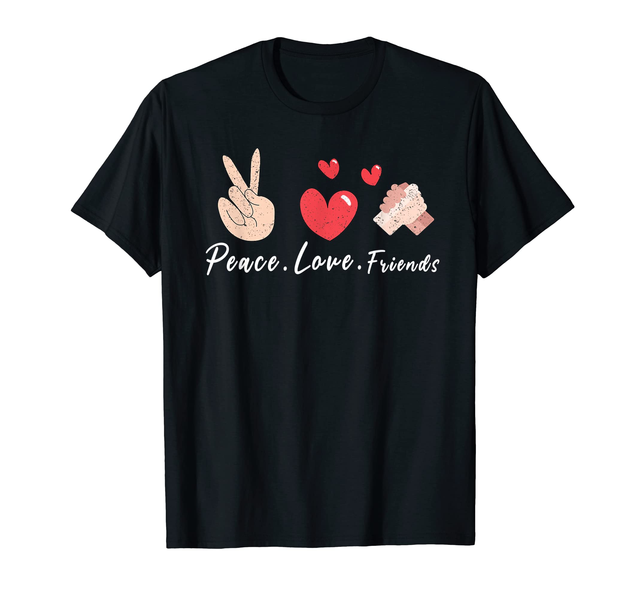 Peace Love Friends Unlimited T-Shirt - Minimalist Print for Adults - T-Shirt, Sweatshirt, Hoodie