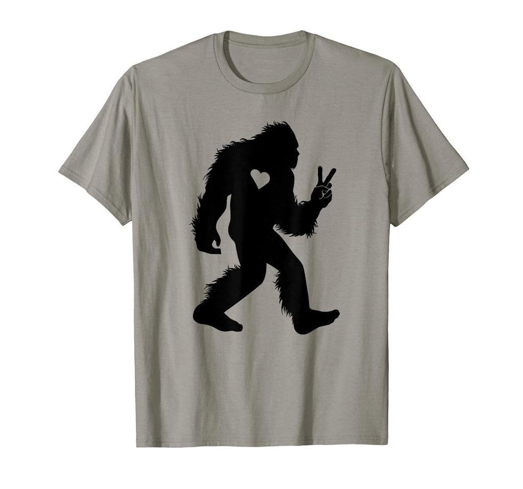Fun Bigfoot Hippie Sasquatch Peace Love T-Shirt - Fun Novelty Design Unisex - T-Shirt, Sweatshirt, Hoodie