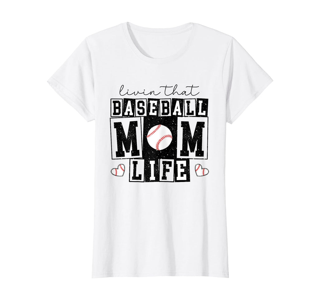 Livin That Baseball Mom Life Funny Sport T-Shirt - Minimalist Print Unisex - T-Shirt, Sweatshirt, Hoodie