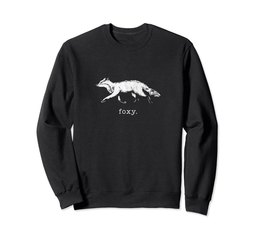 Foxy Fox Distressed Sweatshirt - Trendy Graphic for Adults - T-Shirt, Sweatshirt, Hoodie