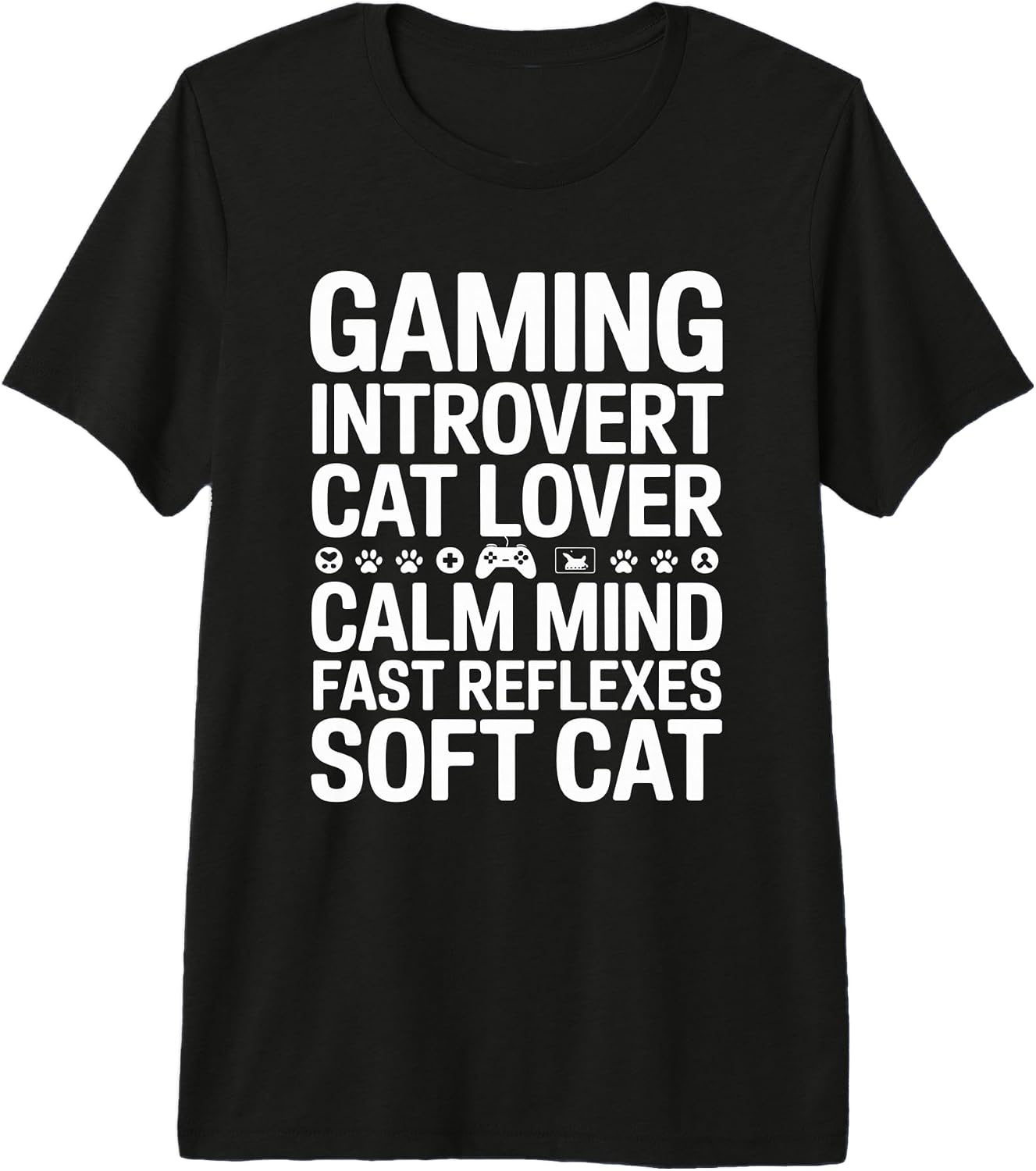 Gaming Introvert Cat Lover Calm Mind - Adult & Kids T-Shirts, Sweatshirts & Hoodies apparel design preview 1