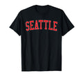 Seattle Wa Varsity Red Text T-Shirt - Fun Novelty Design for Adults - T-Shirt, Sweatshirt, Hoodie