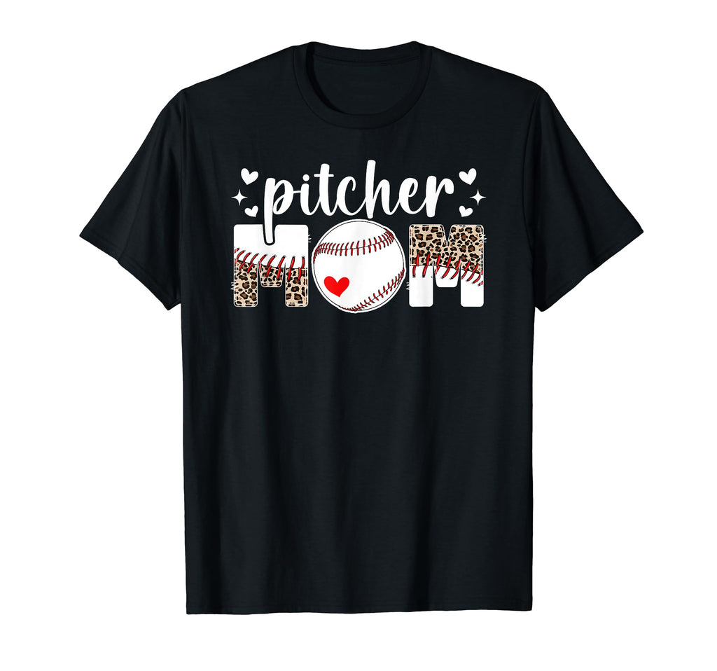 Baseball Pitcher Mom Leopard Mom T-Shirt - Trendy Graphic Men Women - T-Shirt, Sweatshirt, Hoodie