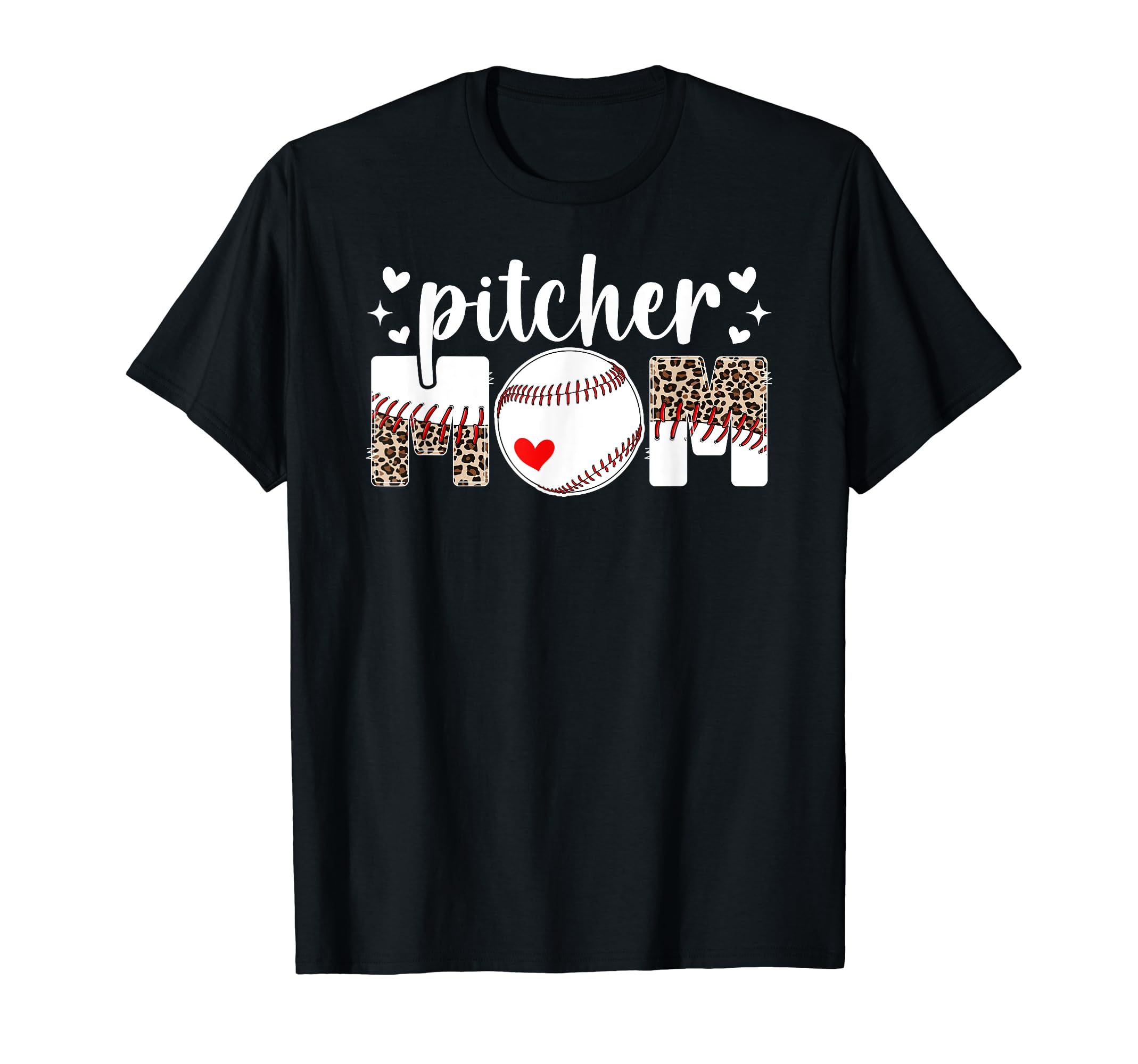 Baseball Pitcher Mom Leopard Mom T-Shirt - Trendy Graphic Men Women - T-Shirt, Sweatshirt, Hoodie