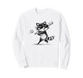 Funny Raccoon Playing Baseball Shades Sweatshirt - Novelty Apparel Unisex - T-Shirt, Sweatshirt, Hoodie