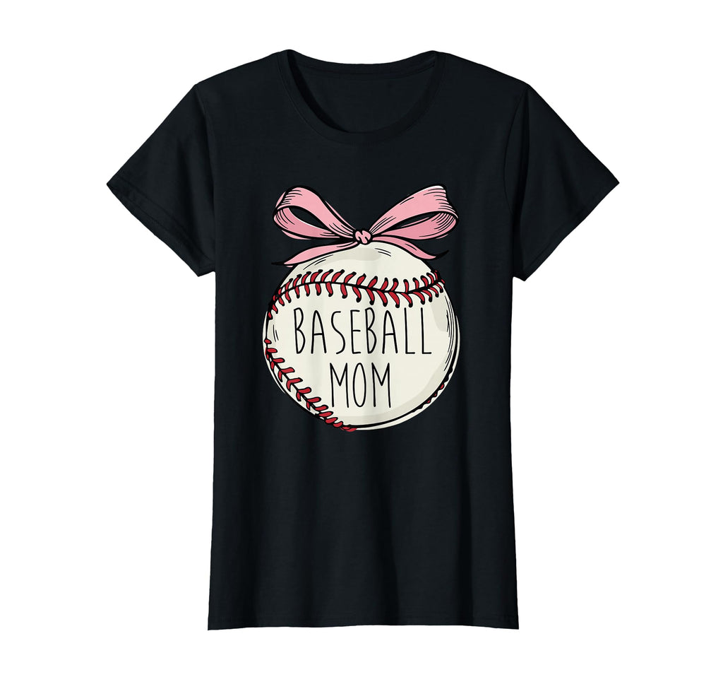 Baseball Mom Coquette Bow Team Support T-Shirt - Unique Graphic for Adults - T-Shirt, Sweatshirt, Hoodie