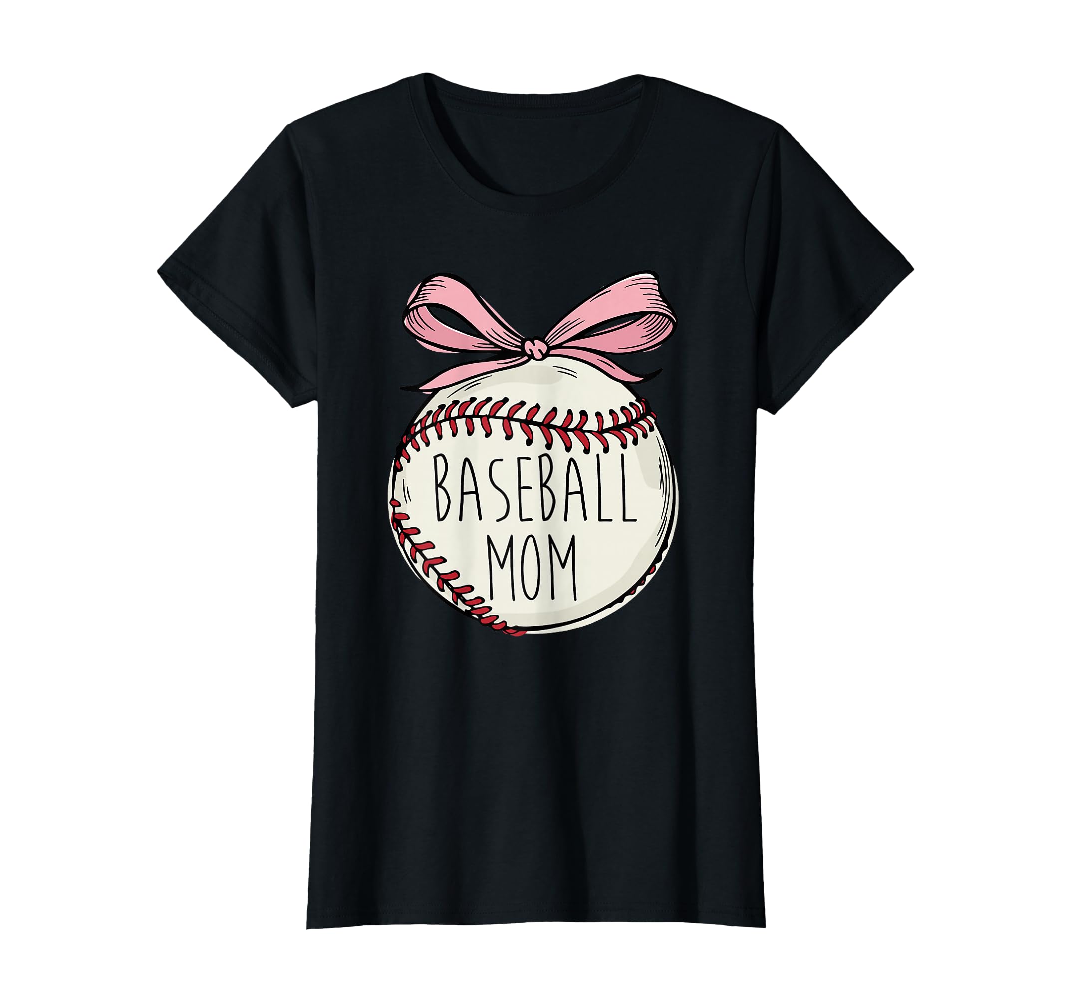 Baseball Mom Coquette Bow Team Support T-Shirt - Unique Graphic for Adults - T-Shirt, Sweatshirt, Hoodie
