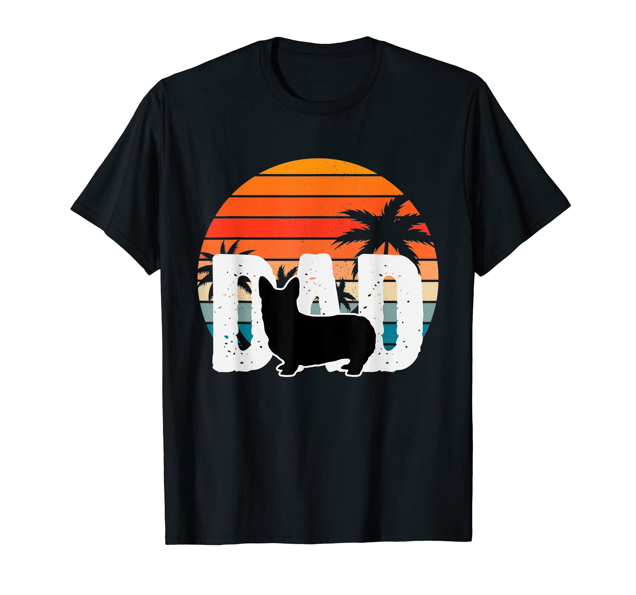 Pembroke Welsh Corgi Dad Sunset Gifts T-Shirt - Custom Art Print for Adults - T-Shirt, Sweatshirt, Hoodie