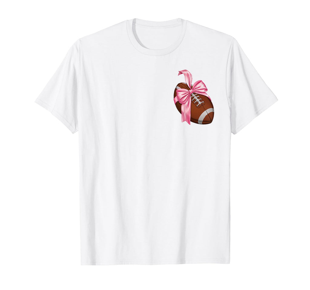 Womens Moms Coquette Bow Football T-Shirt - Streetwear Style for Adults - T-Shirt, Sweatshirt, Hoodie