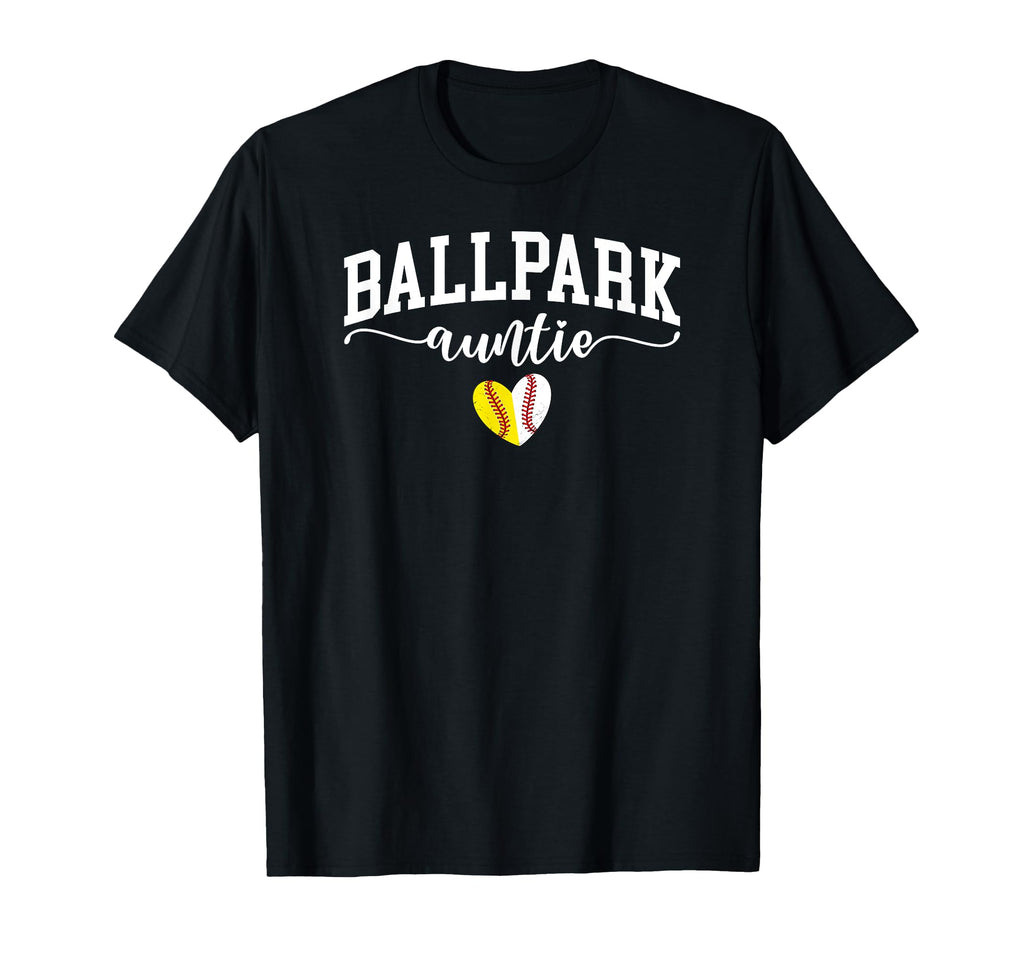 Ballpark Auntie Softball Baseball T-Shirt - Fun Novelty Design for Adults - T-Shirt, Sweatshirt, Hoodie