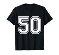Number 50 Varsity Sports Team Jersey T-Shirt - Aesthetic Graphic Unisex - T-Shirt, Sweatshirt, Hoodie