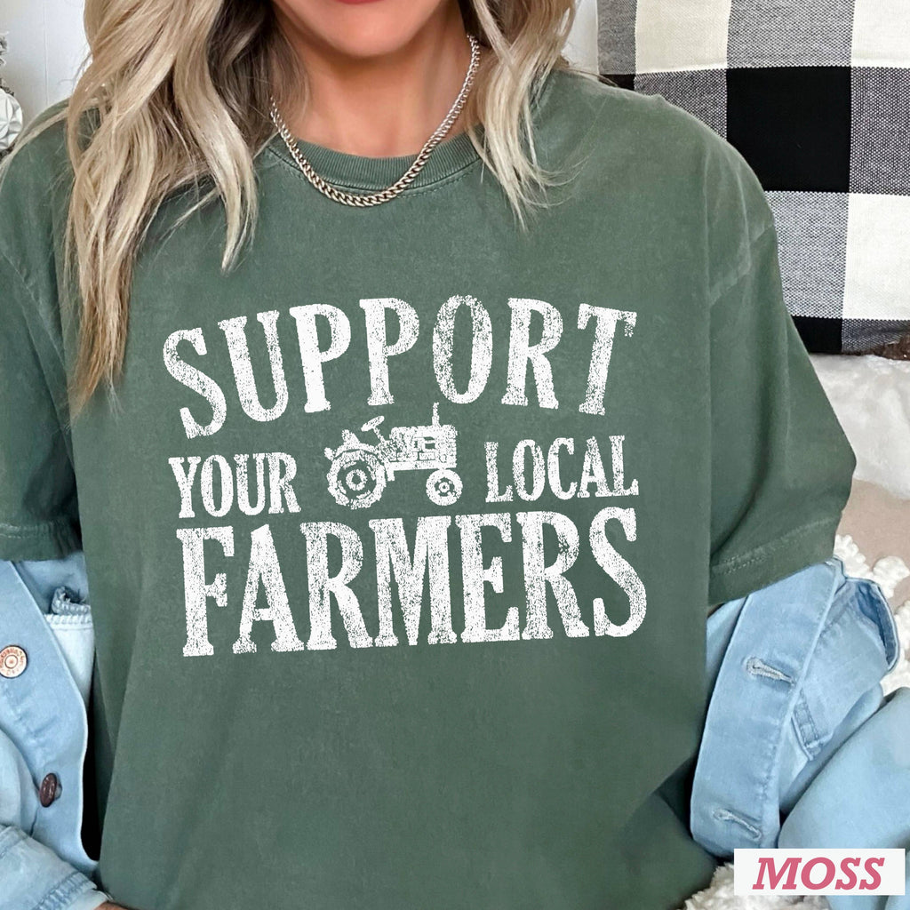 Support Your Local Farmer Comfort Color - Adult & Kids T-Shirts, Sweatshirts & Hoodies apparel design preview 1