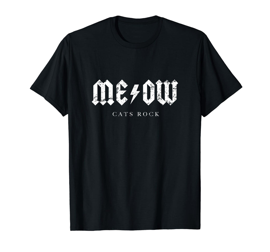 Meow Cats Rock Cat T-Shirt - Custom Art Print Unisex - T-Shirt, Sweatshirt, Hoodie
