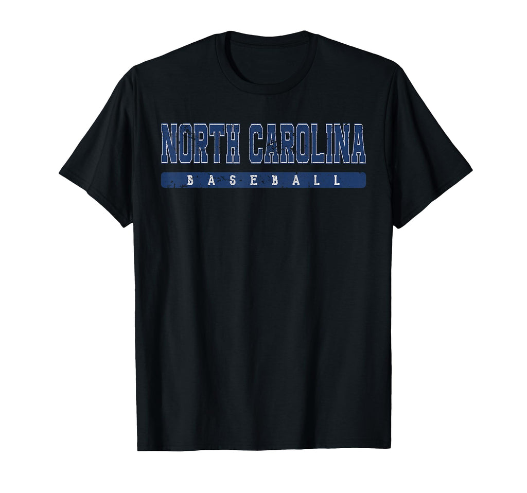 North Carolina Baseball Blue Text T-Shirt - Trendy Graphic Men Women - T-Shirt, Sweatshirt, Hoodie