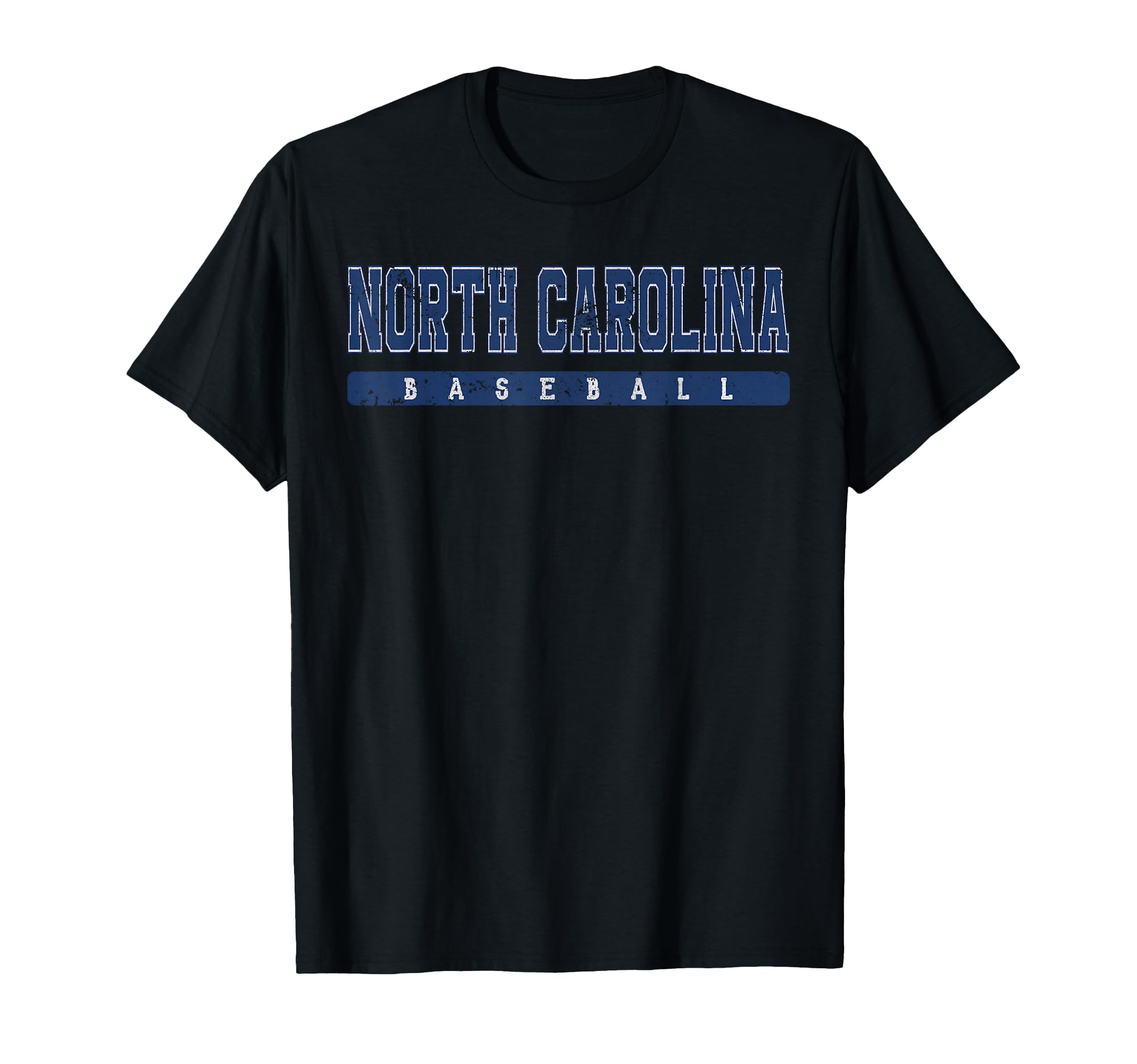 North Carolina Baseball Blue Text T-Shirt - Trendy Graphic Men Women - T-Shirt, Sweatshirt, Hoodie