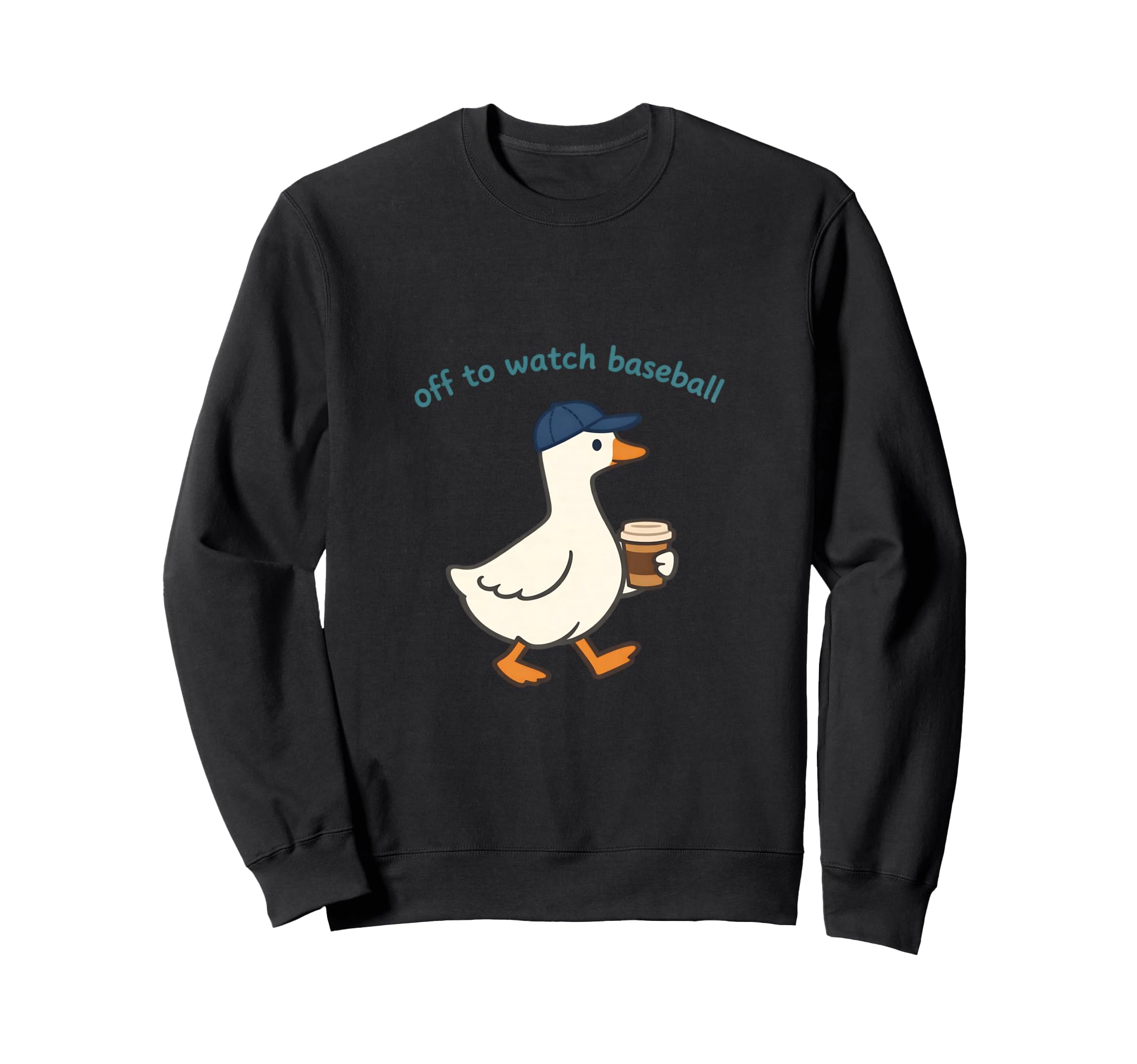 Off To Watch Baseball Goose Sweatshirt - Fun Novelty Design for Adults - T-Shirt, Sweatshirt, Hoodie