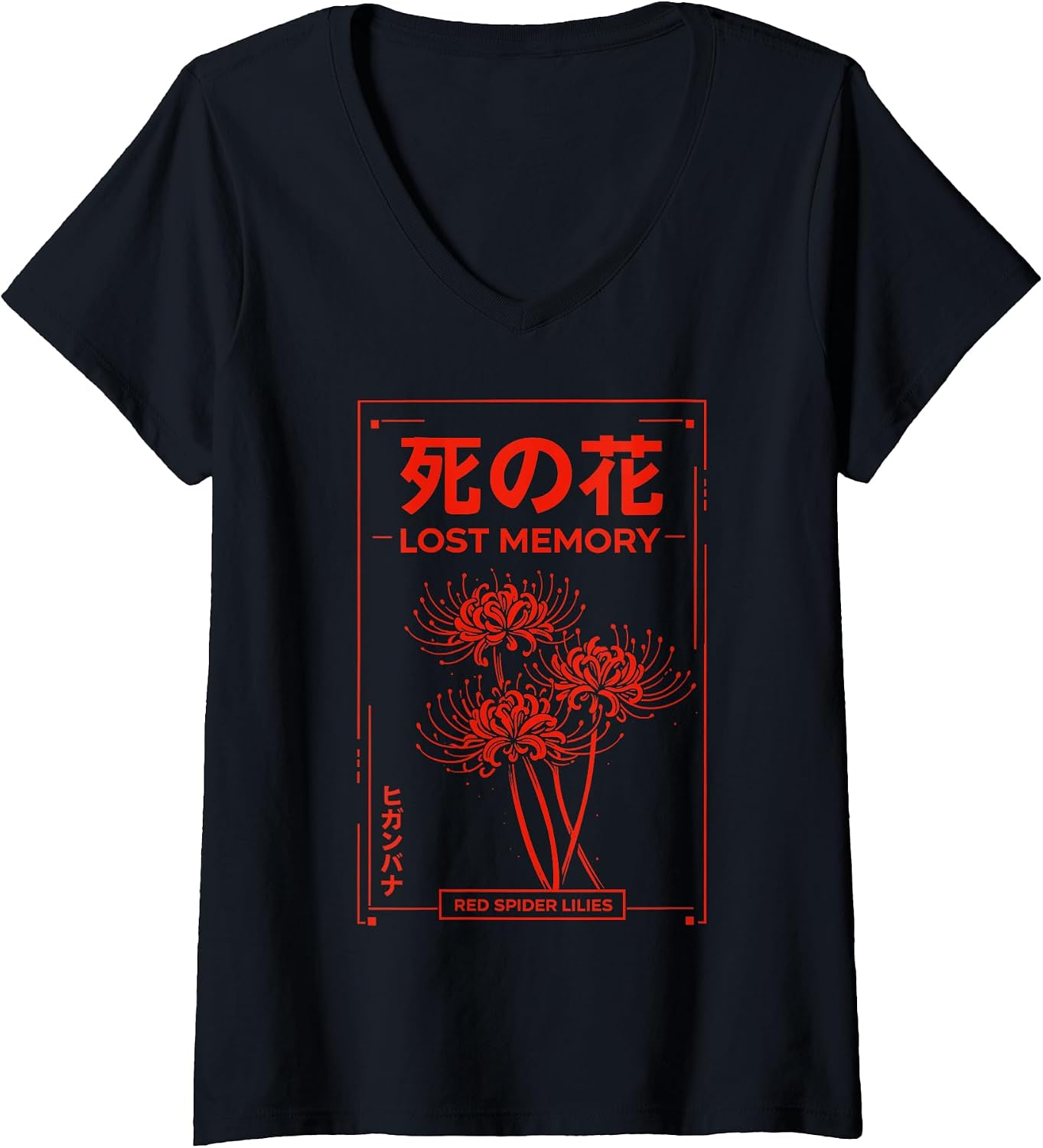 Red Spider Lily Flower Manga Aesthetic Anime Art - Adult & Kids T-Shirts, Sweatshirts & Hoodies apparel design preview 1