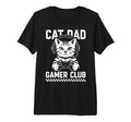 Fathers Day Cat Dad Gamer Club Video T-Shirt - Minimalist Print Men Women - T-Shirt, Sweatshirt, Hoodie